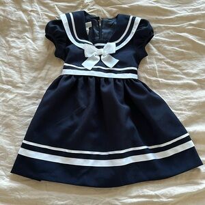 Toddler Sailor Dress with Puff Sleeves